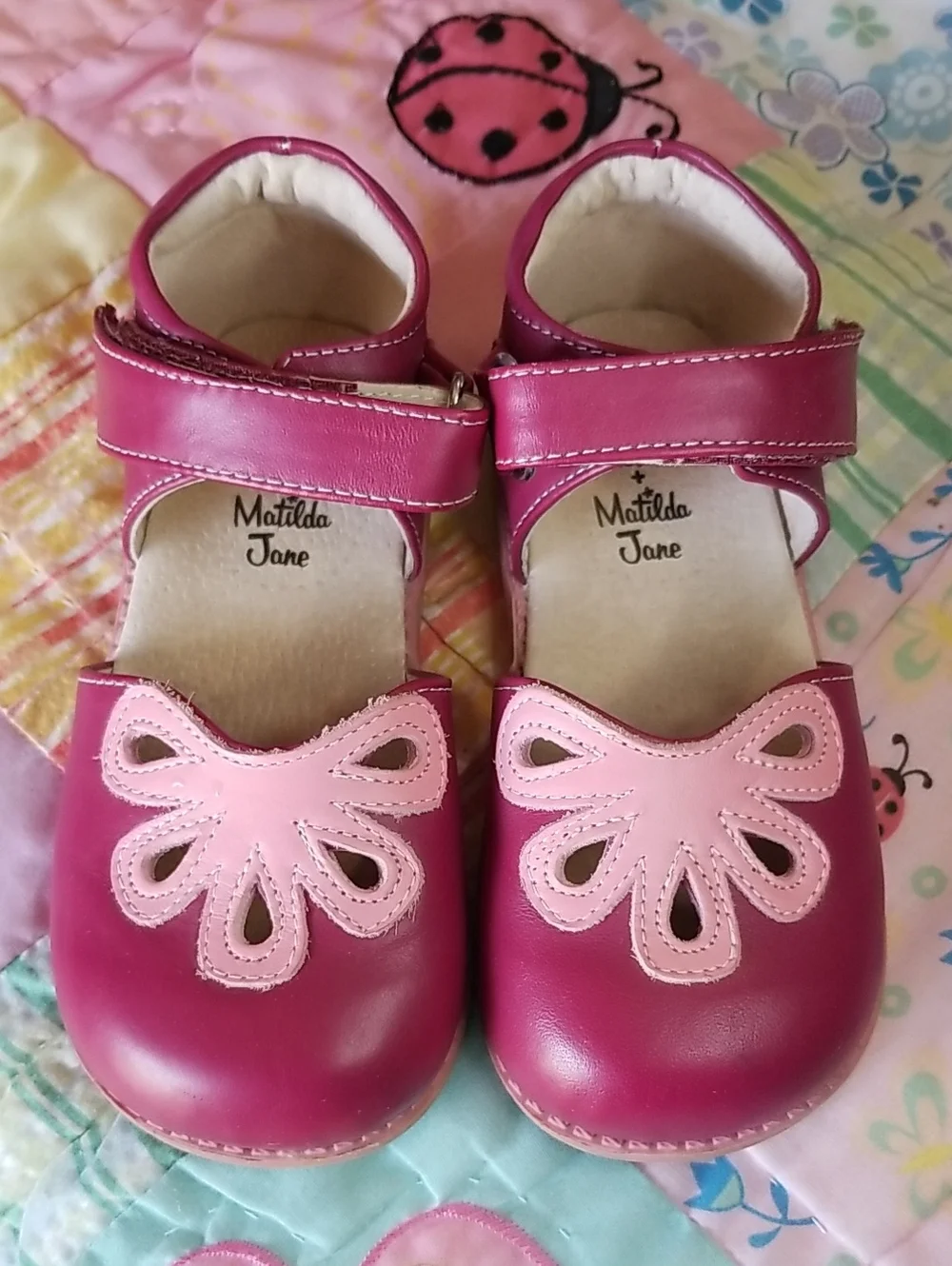 Matilda Jane Livie & Luca Leather Mary Jane Shoes Size 12 Petals